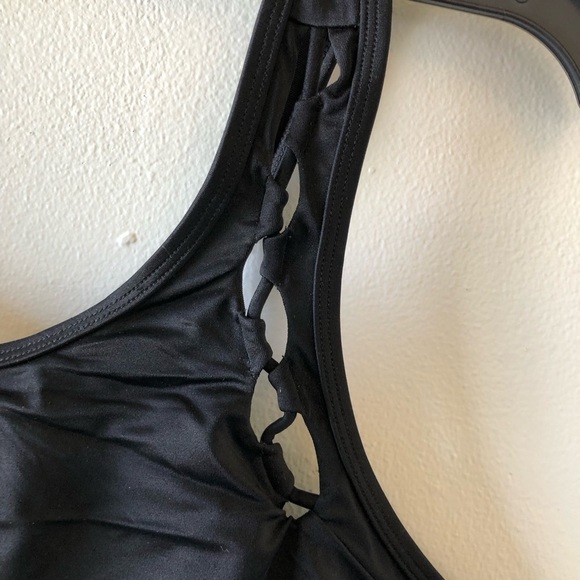 Athleta Black High Neck Loop Bikini Top 40 B/C - Picture 4 of 11